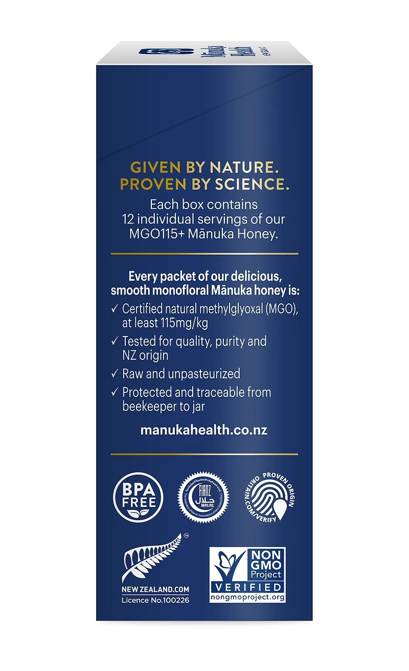 Manuka Honey MGO 115+ On-the-Go Wellness, 60g, by Manuka Health New Zealand