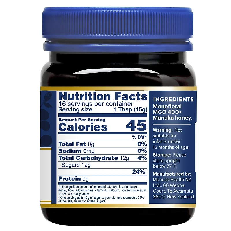 Manuka Honey MGO 400+ Bioactive Wellness, 250g, by Manuka Health New Zealand