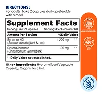 Berberine with Ceylon Cinnamon, Energy and Metabolic, 120 Capsules