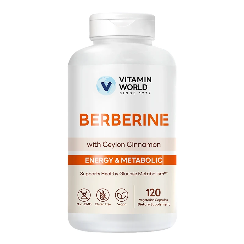 Berberine with Ceylon Cinnamon, Energy and Metabolic, 120 Capsules