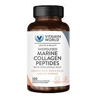 Hydrolyzed Marine Collagen Peptides with Hyaluronic Acid | Vitamin World | Capsule | 120ct