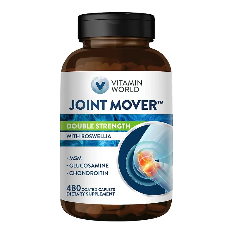 Double Strength Joint Mover, Glucosamine Chondroitin with MSM Support Supplement, Boswellia, 120 Coated Caplets
