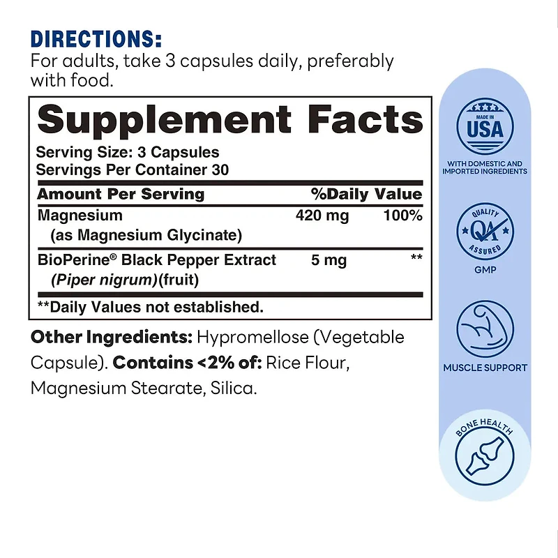 Magnesium Glycinate | Vitamin World | Capsule | 90ct