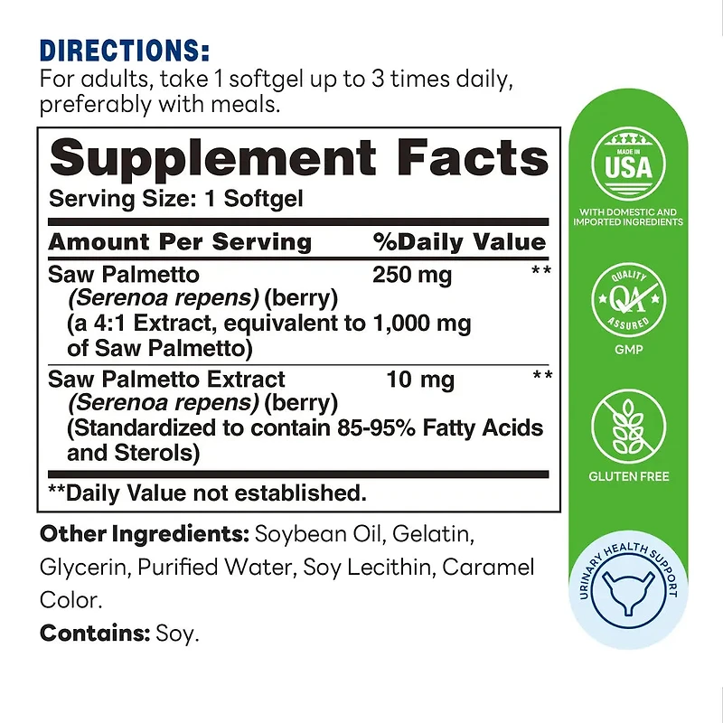 Saw Palmetto 1000mg | Vitamin World | Softgel | 90ct