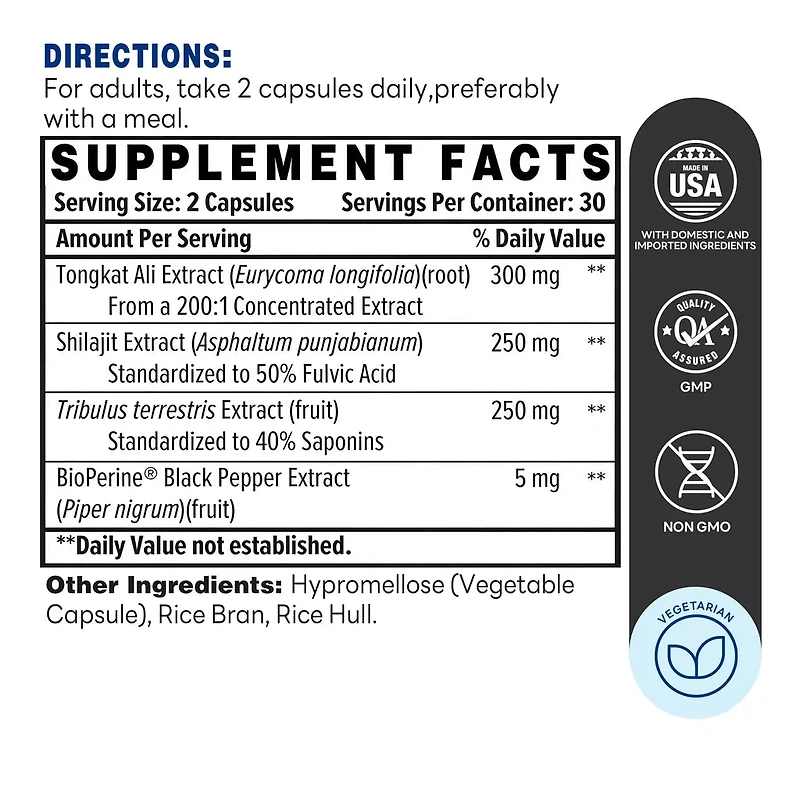 Tongkat Ali Complex Vitality Support, 400mg, 60 Capsules, by Vitamin World