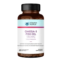 Triple Strength Omega 3 Fish Oil 1360 mg , with 950 Active Omega-3 Fatty Acids EPA & DHA, Supports Heart, Brain Joint Health, Gluten Free, 120 Softgels