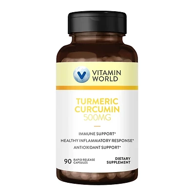 Turmeric Curcumin 500mg | Vitamin World | Capsule | 90ct