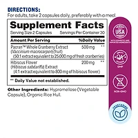Vitamin World Urinary Health with Whole Cranberries and Hibiscus for Women, 60 Vegetarian Capsules