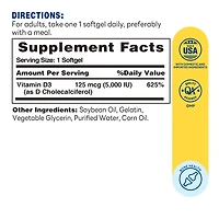 D3 (5000 IU) 125mcg, Health Support, By Vitamin World