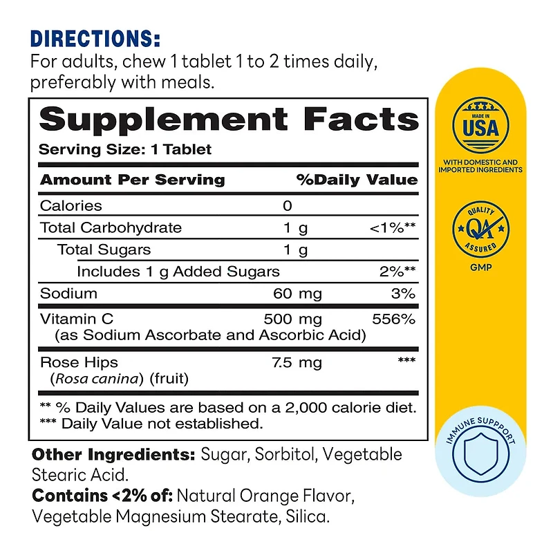 C with Rose Hips 500mg | Vitamin World | Tablet | 250ct