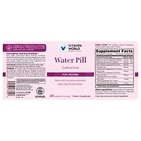Water Pill for Women, Caffeine-Free, Healthy Water Balance Support, 60 Capsules