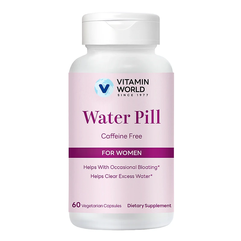 Vitamin World Water Pill for Women, Caffeine Free, 60 Vegetarian Capsules