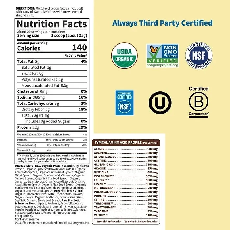 RAW Organic Protein Chocolate