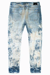 MENS SKINNY JEANS JOSEPH INDIGO WASH WITH TONAL WING EMBROIDERY