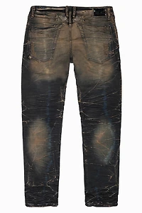 MENS BIKER JEANS OXIDO BROKEN BACKING WASH