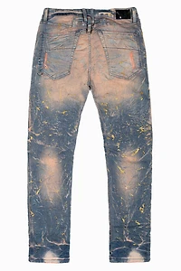 MENS BIKER JEANS MINERAL CHARCOAL WASH