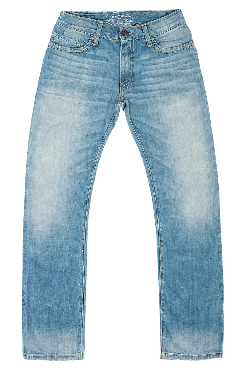 MENS CLASSIC STRAIGHT LEG JEAN BLUE THUNDER MEDIUM WASH WITH CRYSTALS AND NAILHEADS