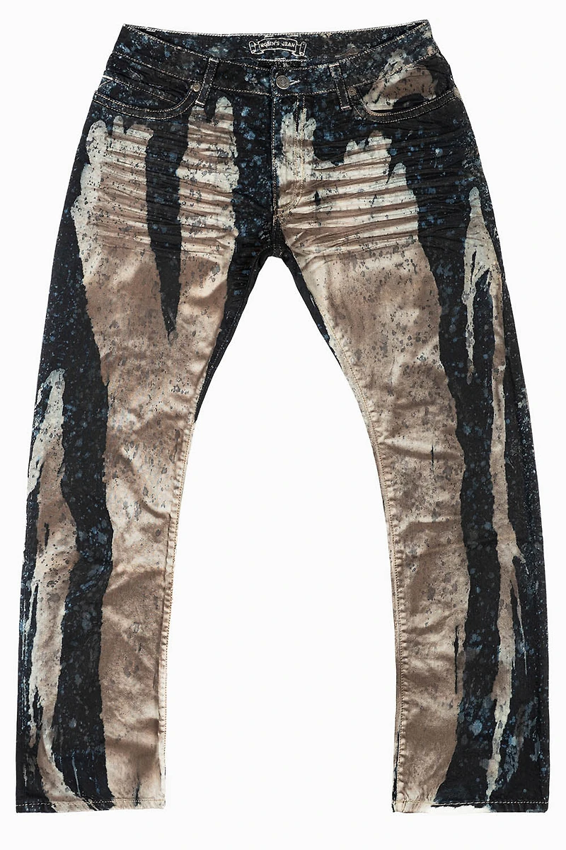 CLASSIC 5 POCKET STRAIGHT LEG JEAN CARBON WASH WITH CRYSTALS & STUDS
