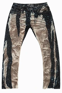 CLASSIC 5 POCKET STRAIGHT LEG JEAN CARBON WASH WITH CRYSTALS & STUDS