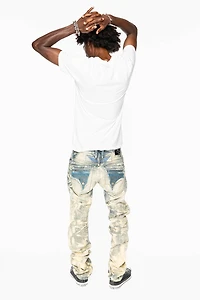 MENS FLAP POCKET SLIM JEANS NEW JAPAN LIGHT WASH WITH CRYSTALS