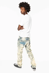 MENS FLAP POCKET SLIM JEANS NEW JAPAN LIGHT WASH WITH CRYSTALS