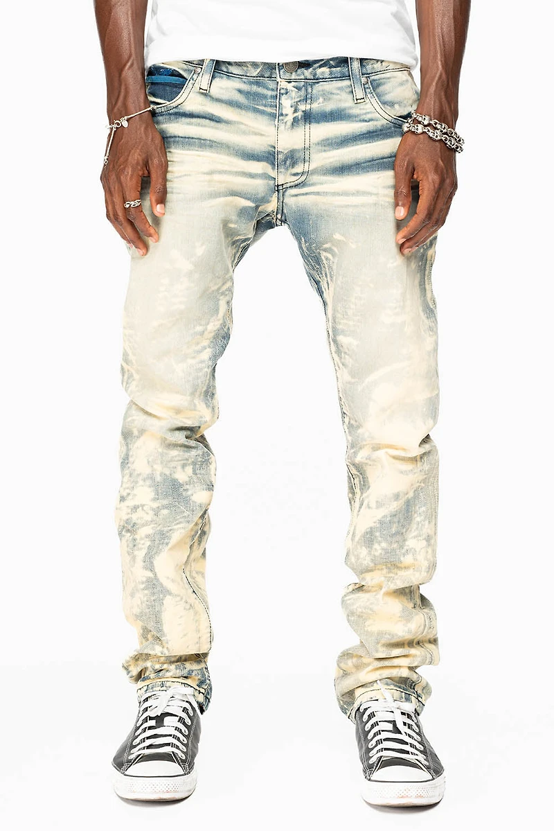 MENS FLAP POCKET SLIM JEANS NEW JAPAN LIGHT WASH WITH CRYSTALS