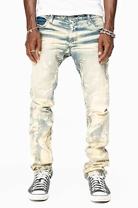 MENS FLAP POCKET SLIM JEANS NEW JAPAN LIGHT WASH WITH CRYSTALS