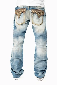 ROBIN'S LIMITED EDITION JEANS AQUARAMA WASH WITH STUDS AND CRYSTALS