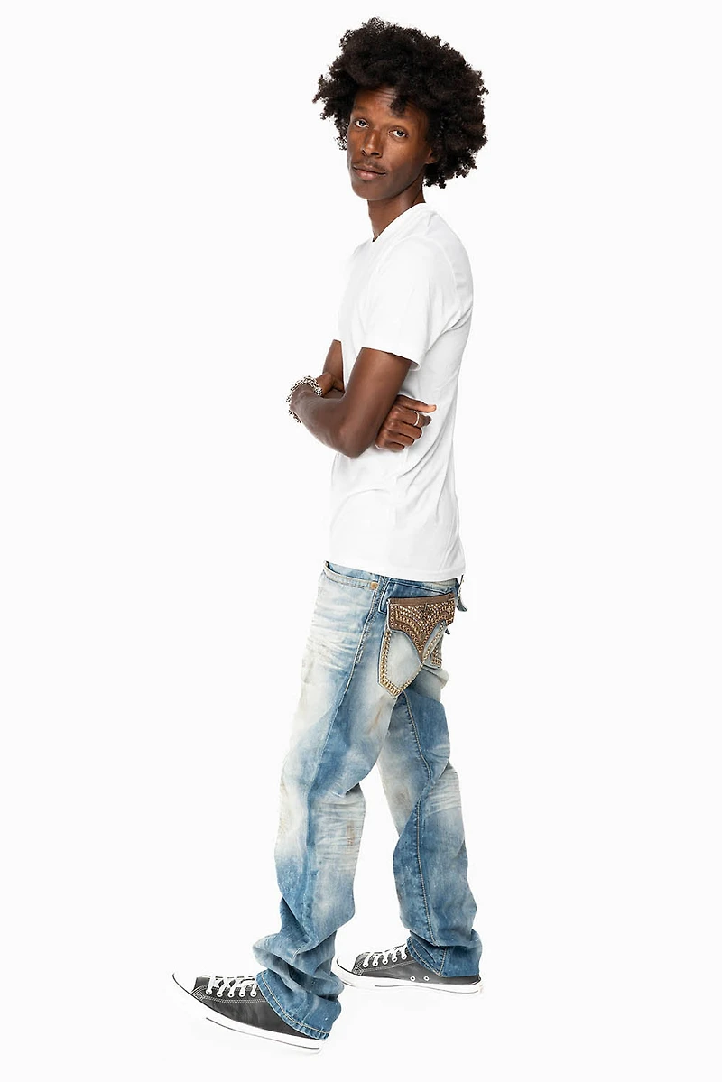 ROBIN'S LIMITED EDITION JEANS AQUARAMA WASH WITH STUDS AND CRYSTALS