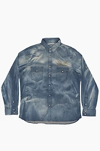 WESTERN  AMERICAN STYLE MENS DENIM SHIRT BOSTON WASH