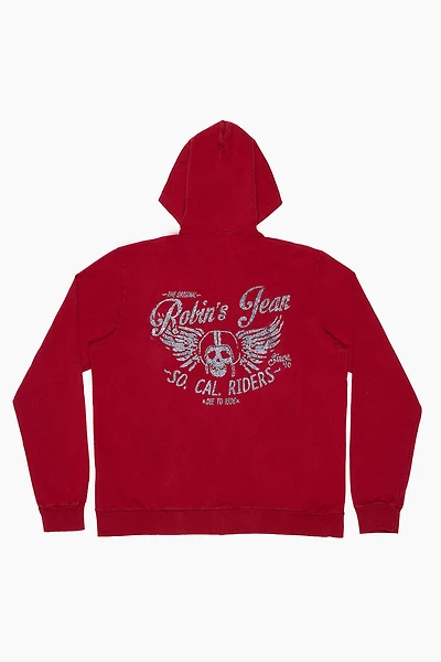 MENS RIDER PULLOVER HOODIE RED