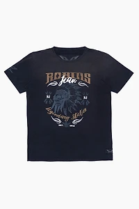 MENS  NATIVE AMERICAN LEGENDARY T-SHIRT F-UP BLACK