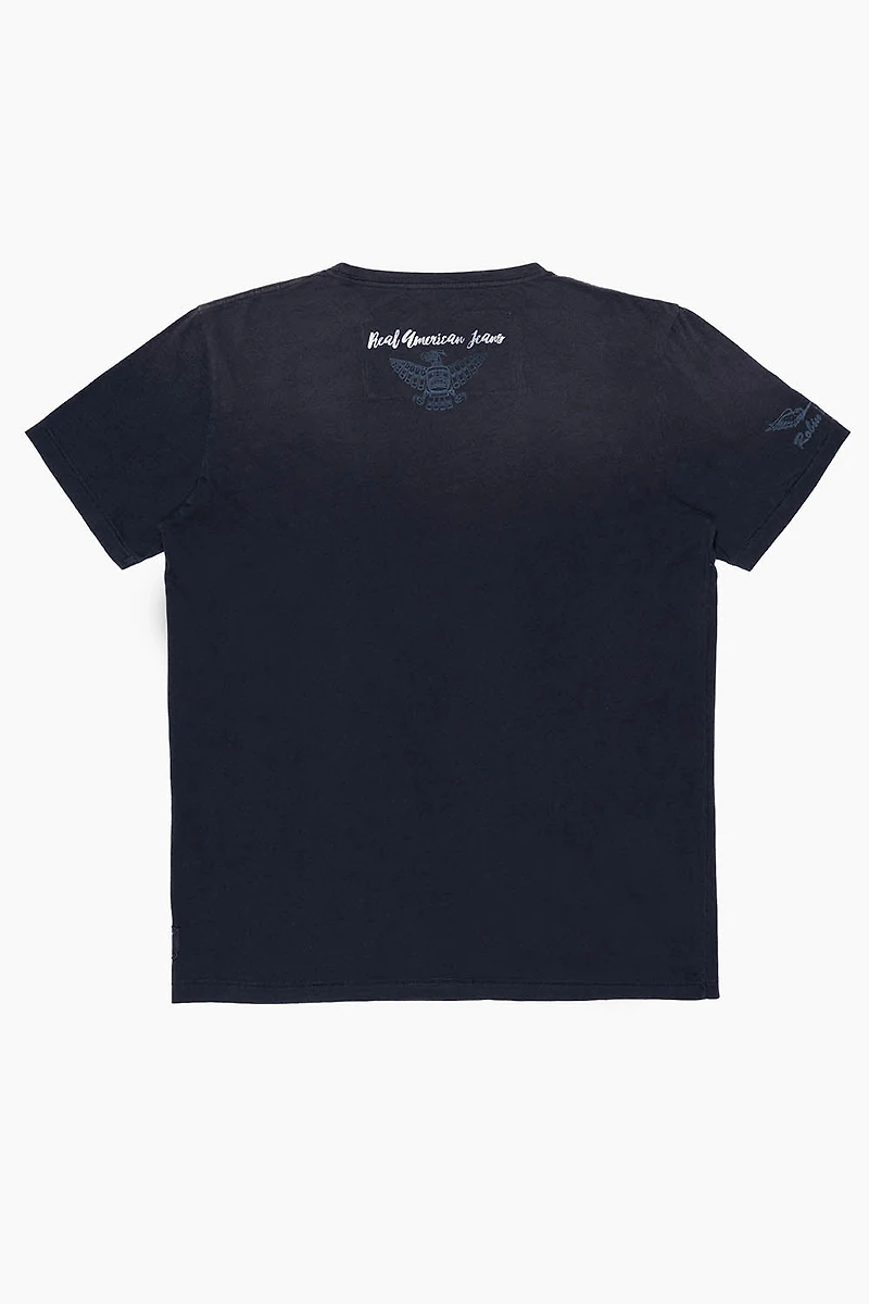 MENS  NATIVE AMERICAN LEGENDARY T-SHIRT F-UP BLACK