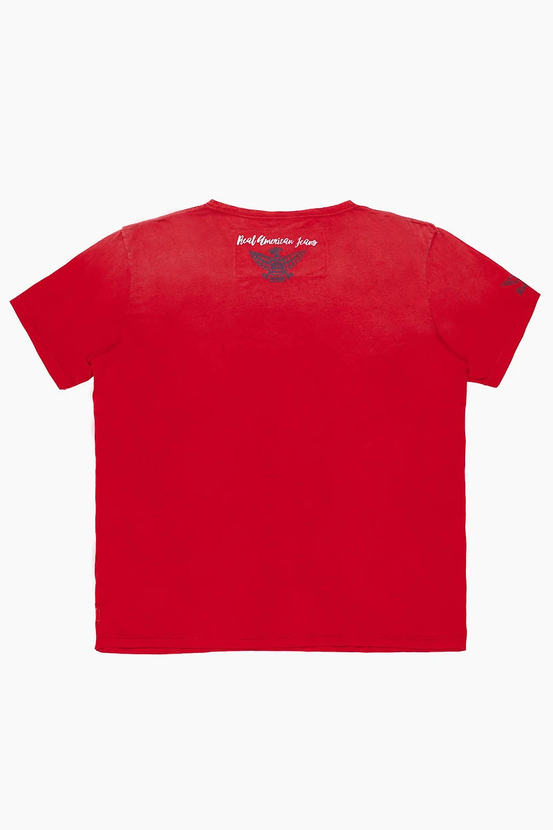 MENS NATIVE AMERICAN LEGENDARY T-SHIRT F-UP RED