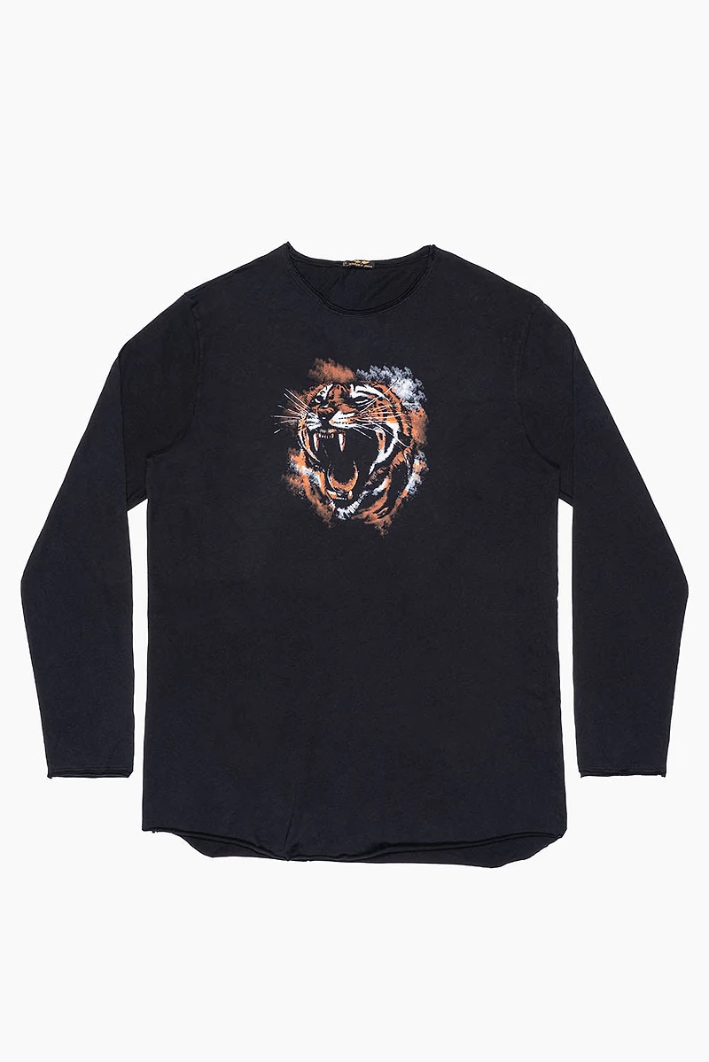 ROBIN’S  LONG SLEEVE TIGER TEE BLACK