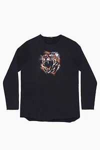 ROBIN’S  LONG SLEEVE TIGER TEE BLACK