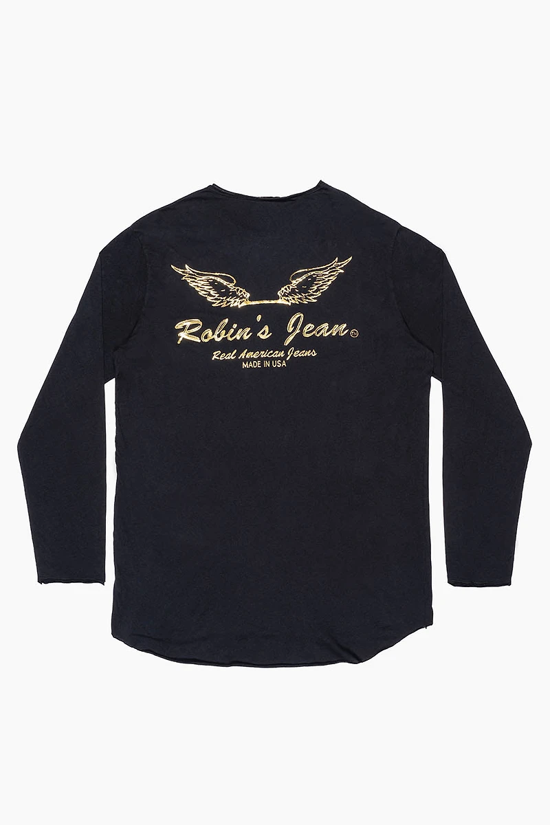 ROBIN’S  LONG SLEEVE TIGER TEE BLACK