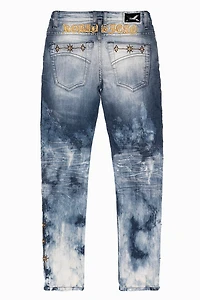 SKINNY MENS JEANS BLUE CLOUD JAPAN WITH GUNSLINGER CRYSTAL MOTIF
