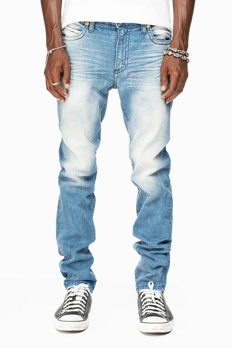 SKINNY JEAN BLUE 5D LIGHT WASH EMBELLISHED WITH AURUM CRYSTALS