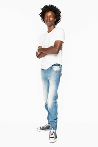 SKINNY JEAN BLUE 5D LIGHT WASH EMBELLISHED WITH AURUM CRYSTALS