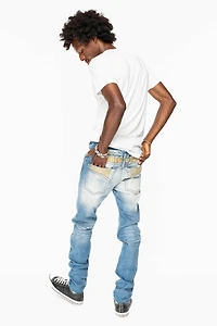 SKINNY JEAN BLUE 5D LIGHT WASH EMBELLISHED WITH AURUM CRYSTALS