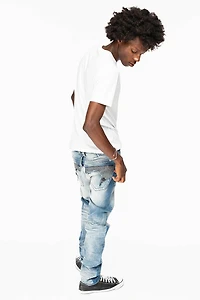 KILLER FLAP  SKINNY JEAN BLUE OMAHA MEDIUM WASH FULLY EMBELLISHED WITH CRYSTALS