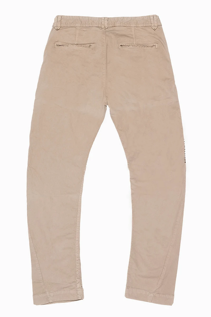 MENS CHINO PANTS WITH STUDS AND CRYSTALS KHAKI WASH