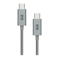 PureGear câble de charge-synchro tressé USB-C à USB-C (120 cm), gris