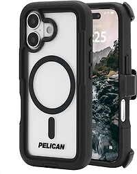 Pelican - Voyager MagSafe Case with Holster for Apple iPhone 17 - Black and Clear