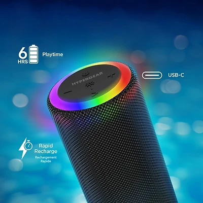HyperGear Halo XL Wireless LED Speaker - Black