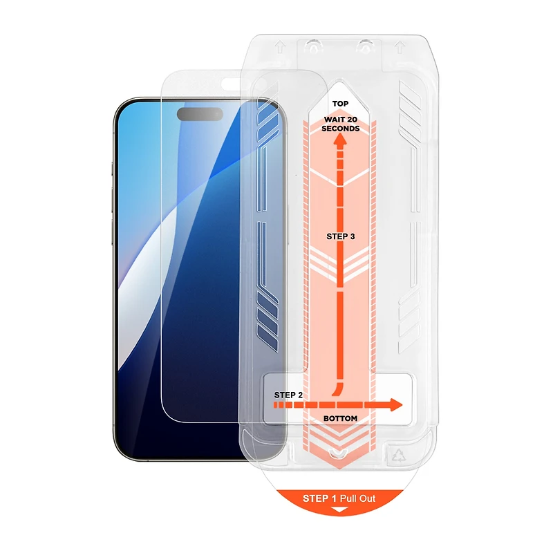iPhone 16 Pro HyperGear Matte Glass Screen Protector w/ Easy Installation Applicator Tray