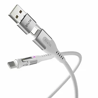 Statik PUP04553FTCCWHTCA Câble Tressé en Nylon de Charge/Sync PowerPivot Pro USB-C vers USB-C 3.3 pieds Blanc