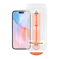 Protecteur d’écran en verre trempé HD d'HyperGear pour iPhone 16 Plus/15 Plus