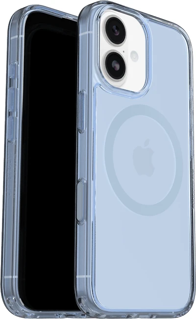 OtterBox - Symmetry Clear MagSafe Case w/Camera Control Silver Glade (Blue) for iPhone 17